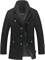 NEW Litteking Men's Winter Pea Coat Casual Woolen Trench Coat Single Breasted Short Wool Jacket - Size Medium - Retails $150+