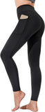 NEW Polygon Yoga Pants for Women, High Waisted Leggings with Pockets, Tummy Control Non See Through Workout Pants, Black, Sz XL