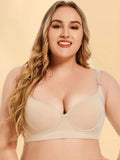 NEW Women's Sexy Bra, Plus Size Solid Seamless Deep V Neck Push Up Beauty Back Underwire Bra, Dark Blue, Sz 40DD - Retails $81