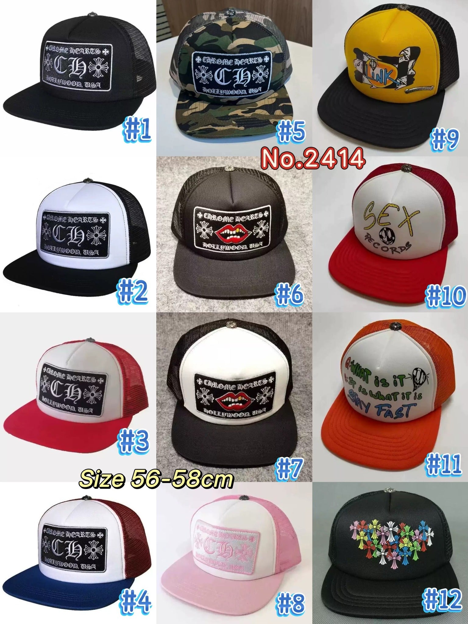 CH Hats No. 241438, 26 Colors, Size 56-58cm, Tax Included