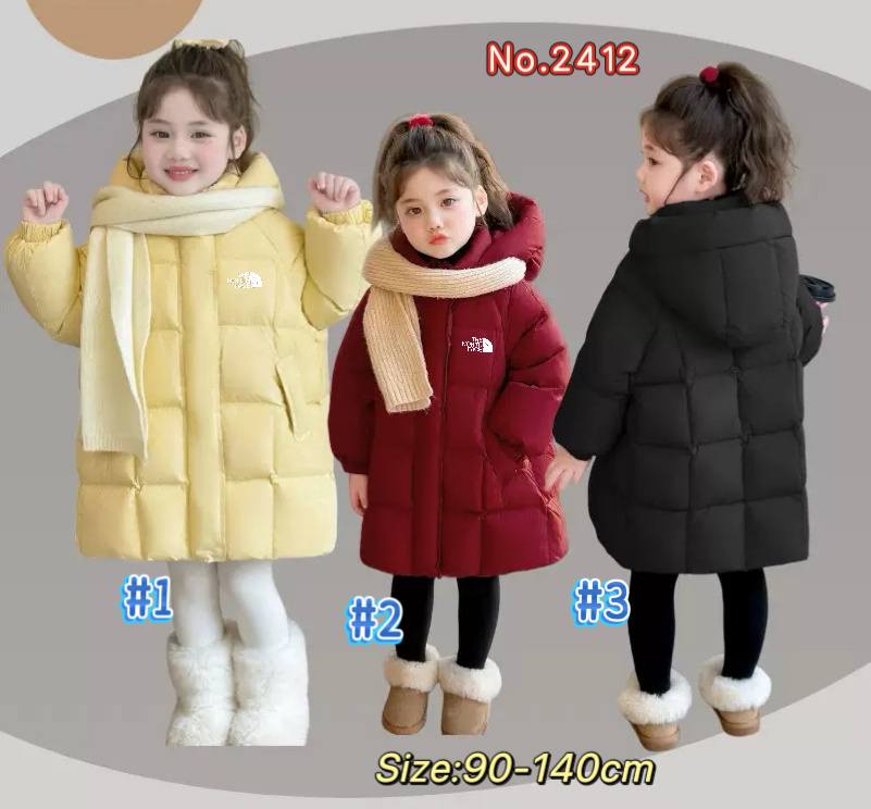 Kids Inspired by TNF Down Jackets No. 241219, 3 Colors, Size 90-140cm, Tax Included