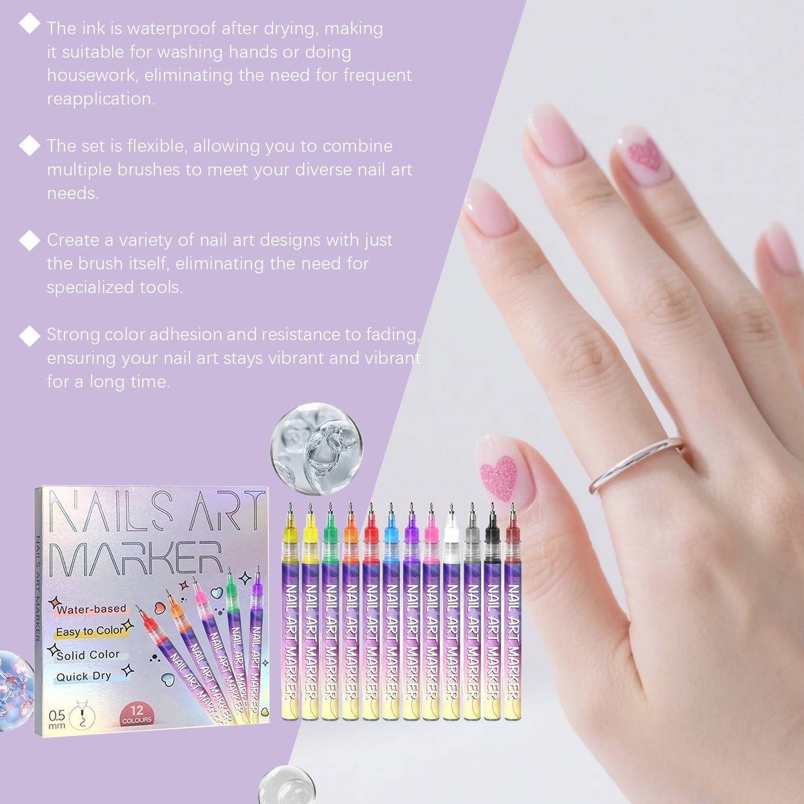 Nail Art Pens Set No. 244514, 4 Styles, Tax Included