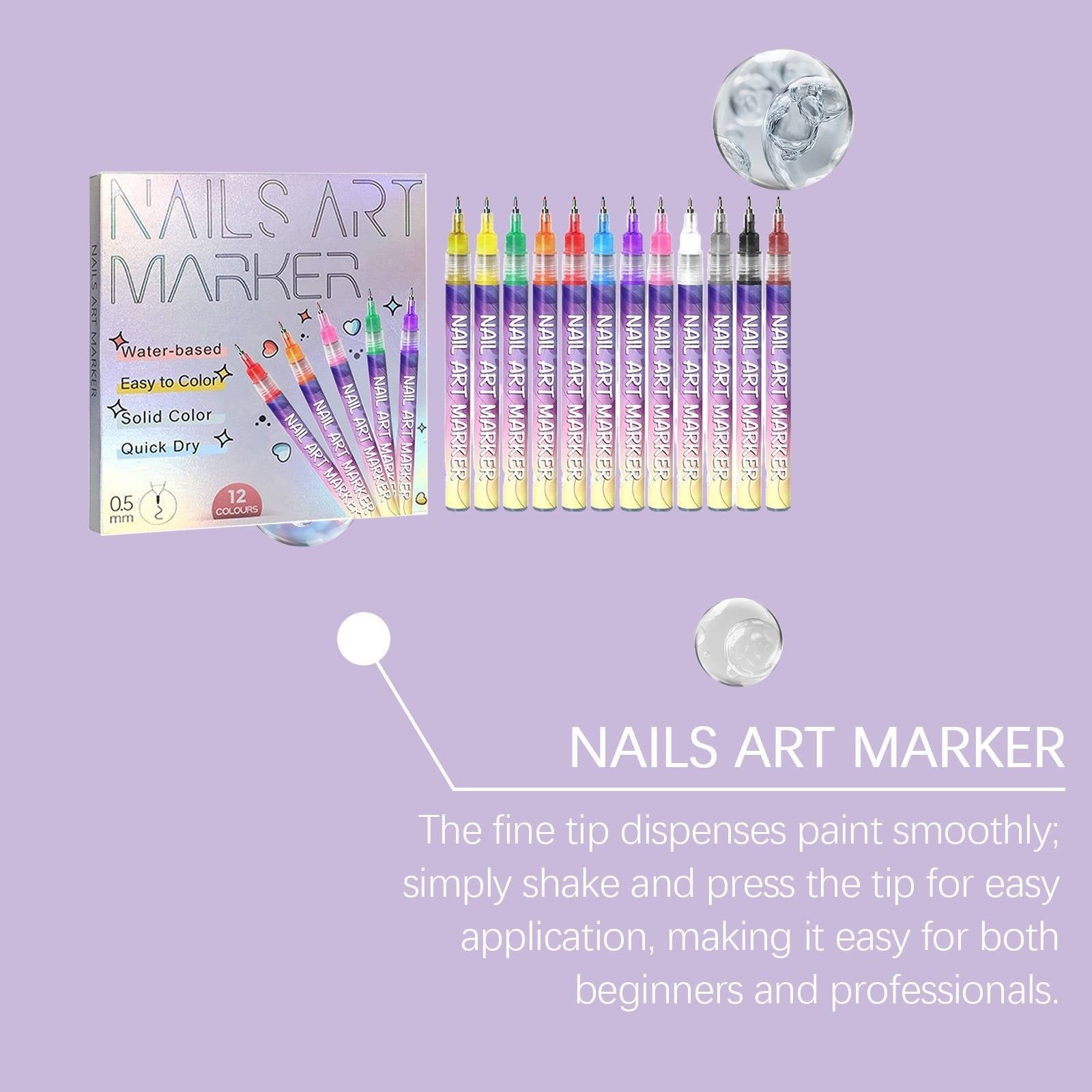 Nail Art Pens Set No. 244514, 4 Styles, Tax Included