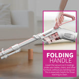 NEW Roomie ELITE Pink - Cordless Low-Reaching Vacuum Cleaner with 3 power settings, captures over 99.9% of dust and debris and traps animal hair at the same time with our high performance HEPA filters.