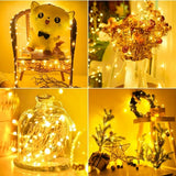 NEW 12 Pack Fairy Lights Battery Powered (included), 7 FT/20 LED Mason Jar Fairy Lights, Mini Lights String Lights, Waterproof Twinkle Lights for Indoor Party Christmas DIY Bedroom Garden Decor, Warm White