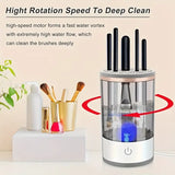 NEW Electric Makeup Brush Cleaner - Rechargeable Lazy Automatic Washing Tool with Quick-Drying Function, USB Plug-in Portable Design, Rubber Makeup Machine, and Collar Brush for Easy Cleaning and Maintenance