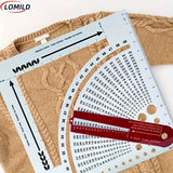 NEW LOMILD Double-Sided Knitting Calculator and Counting Frame with Rotating Ruler Tool - Essential for Crochet and Knitting Density Calculations