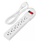 NEW 6-Outlet Power Strip Surge Protector with 6ft heavy-duty power cord