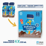NEW PediaSure Complete, Nutritional Supplement, Kids Nutritional Shake That Can Be Used As Breakfast Drink With Meal, Chocolate, 4 x 235-mL Bottles (4-pack), BB: May 2025
