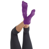 NEW Gaiam Grippy Yoga Socks - S/M - Sparkling Grape! Fits women shoe size 5-10 & men 4-9