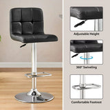 NEW IN BOX Hometrends Quilted Swivel Bar Stool, Hometrends Swivel Bar Stool, Adjustable Height, Black, Retails $74