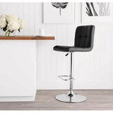 NEW IN BOX Hometrends Quilted Swivel Bar Stool, Hometrends Swivel Bar Stool, Adjustable Height, Black, Retails $74