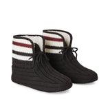 NEW George Men's Knit Cabin Slippers, Black, Sz 9/10