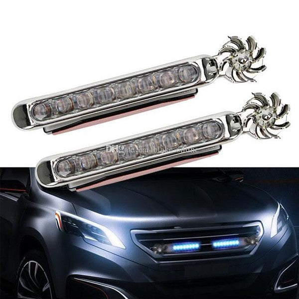 NEW Wind Powered Universal DRL LED Lights For Any Cars Blue Colour 2 Pcs