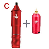 NEW Retails $118, Tuffking Tattoo Pen Kit Rotary Tattoo Gun Machine with Wireless Tattoo Power Supply 10Pcs Cartridge Tattoo Needles 10 Tattoo Ink, Red