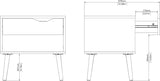 NEW Tvilum Diana 1 Drawer Nightstand End Table, White/Oak Structure Retails $150+