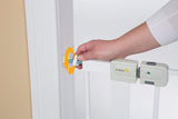 NEW Safety 1st Auto-Close Pressure-Installed Metal Gate with Magnetic Latch - Fits 29-38" Wide, 28" Tall, Includes 2 Extension Panels and 4 Wall Cups, Great for Babies and Pets, White, Retails $80