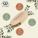 Retails $28+ NEW Redecker Hard and Soft Side Vegetable Brush, Durable Beechwood Handle, 2 Different Bristle Strengths for Cleaning Delicate or Tough-Skinned Vegetables, 5-1/4 inches, Made in Germany