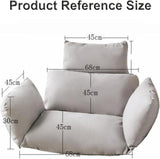 NEW Egg Chair Grey Cushion Thicken Hanging Egg Chair Cushions Replacement Foldable Waterproof Hanging Basket Chair Cushion with Pillow for Outdoor Patio, Retails $95