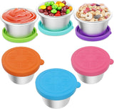 NEW Small 6 Pack Salad Dressing Containers To Go Condiment Containers with Lids, Stainless Steel Condiment Cup Dipping Sauce Cups Container