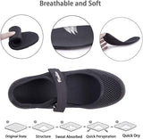 NEW Women's Working Nurse Shoes, Adjustable Breathable Diabetic Shoes, Wedges Walking Mary Jane Sneaker, Fitness Casual Nursing Orthotic Shoes for Arthritis, Diabetes, Heel Pain, Black, Sz 11, Retails $50