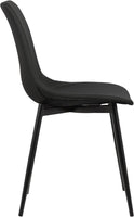 NEW Armen Living Monte Side Chair in Black Faux Leather and Black Powder Finish, Black, Retails $160+