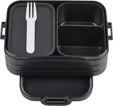 NEW Retails $52, Mepal Bento Box Midi - Lunch Box with Bento Box - for 2 Sandwiches or 4 Slices of Bread - Lunch Box for Sandwiches, Small Snacks & Left Overs - Lunch Box Adults - Nordic Black