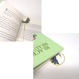 NEW yueton Peacock Metal Bookmarks 24K Gold Plated Brass Page Marker with Metal Pendant