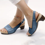 NEW OMIREL Orthopedic Sandals for Women Anti-Slip Breathable Sandal Slip on Flip Flops Comfortable Walking Sandals with Arch Support Wedge Sandals, Blue, Sz 9