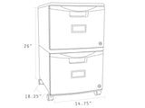 NEW Storex Two-Drawer Mobile File Cabinet with Lock, Letter/Legal 14.8" x 18" x 26" Retails $352+