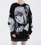 NEW Retails $119, PEXIZUAN Goth Knitted Harajuku Winter Clothes Women Oversized Sweaters Long Sleeve Top Gothic Kawaii Cartoon Streetwear, Sz M