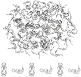 NEW UNICRAFTALE 100pcs Stainless Steel Bead Tips Cord Ends Clamshell Knot Cover Bead End Terminators Crimp Cap Fold Over for Jewelry Making DIY 4x8.5mm, Hole 1.5mm