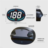 NEW H2 USB GPS Car Hud Head Up Display Speedometer Windshield Projector Speeding Alarm Compass Car Auto Accessories, Green Light