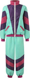 NEW 80s Tracksuit for Men Women 80s/90s Retro Hip Hop Windbreaker Disco Colorblock 2 Piece Workout Outfits Set 90s Shell Suit Sz XL, colour #8 mint green