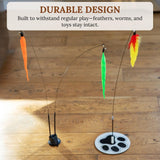 NEW Suction Cup Cat Toys for Indoor Cats Interactive Suction Cup Cat Wand Toy Feather Teaser for Indoor Cats & Kittens Multi Surface Base for Hands Free Play