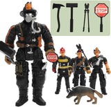 NEW ViiKONDO Action Figure Playset 1/18 Scale 4pcs US Firefighter 3.75inch Figurine Firemen Accessory