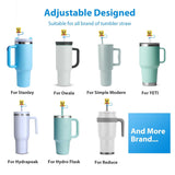NEW Straw Cover Cap for Stanley Cup, 6Pcs Cute Spongebob Cartoon Straw Topper Compatible with 30&40 Oz Tumbler with Handle, Reusable Silicone Straw Tip Covers for Gifts(10mm)
