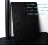 NEW 2 Rolls (17"X78") Black Wood Grain Thickening Wallpaper Film Furniture Kitchen Vinyl Wall Paper Cupboard Tables DIY Renovation Wallpaper