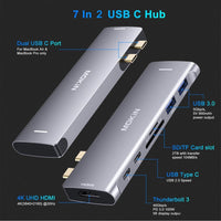 NEW USB C Adapter for MacBook Pro 2022 2021 2020, MacBook Pro USB Adapter, 7 in 2 MacBook Pro Accessories for MacBook Pro/Air M1 M2, Mac Dongle with 4K HDMI, 2 USB 3.0, TF/SD, USB-C 100W and Thunderbolt 3