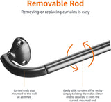 NEW Amazon Basics Easy to Install Adjustable Room Darkening Blackout Curtain Rod - Wraps Around, Blocks Light, for Heavy Curtains, 48" to 88", Black, Retails $41