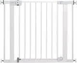 NEW Safety 1st Auto-Close Pressure-Installed Metal Gate with Magnetic Latch - Fits 29-38" Wide, 28" Tall, Includes 2 Extension Panels and 4 Wall Cups, Great for Babies and Pets, White, Retails $80