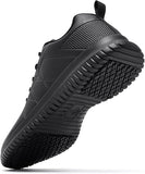 NEW Retails $84, ENLEN&BENNA Non Slip Shoes for Women Food Service, Kitchen Chef Oil-Proof Slip Resistant Work Shoes Waterproof Comfort Lightweight Sneakers with Lace Up Black, Sz 8.5