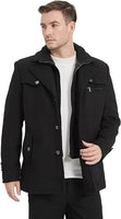 NEW Litteking Men's Winter Pea Coat Casual Woolen Trench Coat Single Breasted Short Wool Jacket - Size Medium - Retails $150+