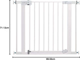 NEW Safety 1st Auto-Close Pressure-Installed Metal Gate with Magnetic Latch - Fits 29-38" Wide, 28" Tall, Includes 2 Extension Panels and 4 Wall Cups, Great for Babies and Pets, White, Retails $80