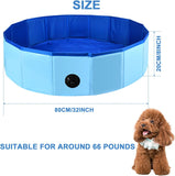 NEW Dog Pool, 32x8Inch Foldable Pet Pool, Small Portable PVC Dog Swimming Pool, Folding Dog Cat Bath Tub Indoor Collapsible Ball Pit for Dogs Puppies (32x8Inch, Blue)