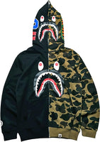 NEW EUDOLAH Hoodie Shark Camo Unisex Zipped Jacket Fashion Street Wear Unisex for Men Women, Sz S