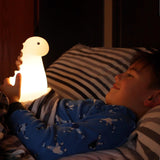 NEW Globe Electric 13319 Brontosaurus Multicolor Changing LED Integrated Rechargeable Silicone Night Light, Table Lamp, Tap Light, White, Reading Light, Home Essentials, Bedroom, Nightstands, Room Décor