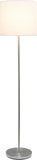 NEW Simple Designs 58" Tall Brushed Nickel Drum Shade Floor Lamp with foot switch, White