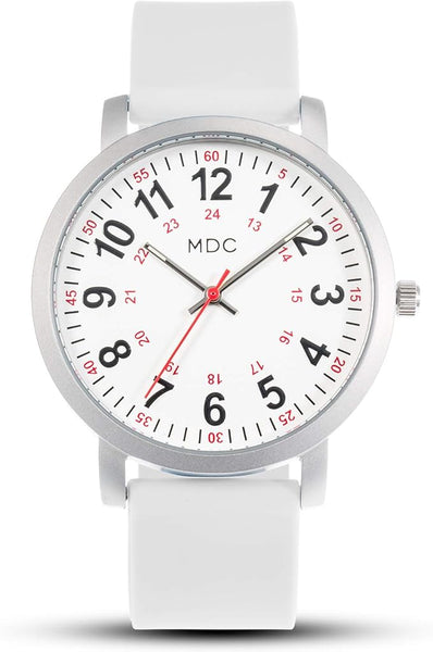 NEW White Waterproof Nursing Watch for Medical Students,Doctors,Women Nurse Watches with Second Hand and 24 Hour, Ladies Wristwatch