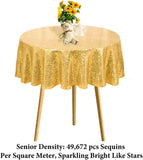 NEW DUOBAO Rose Gold Sequin Tablecloth Round 47 Inches Shimmer Tablecloth Overlay
